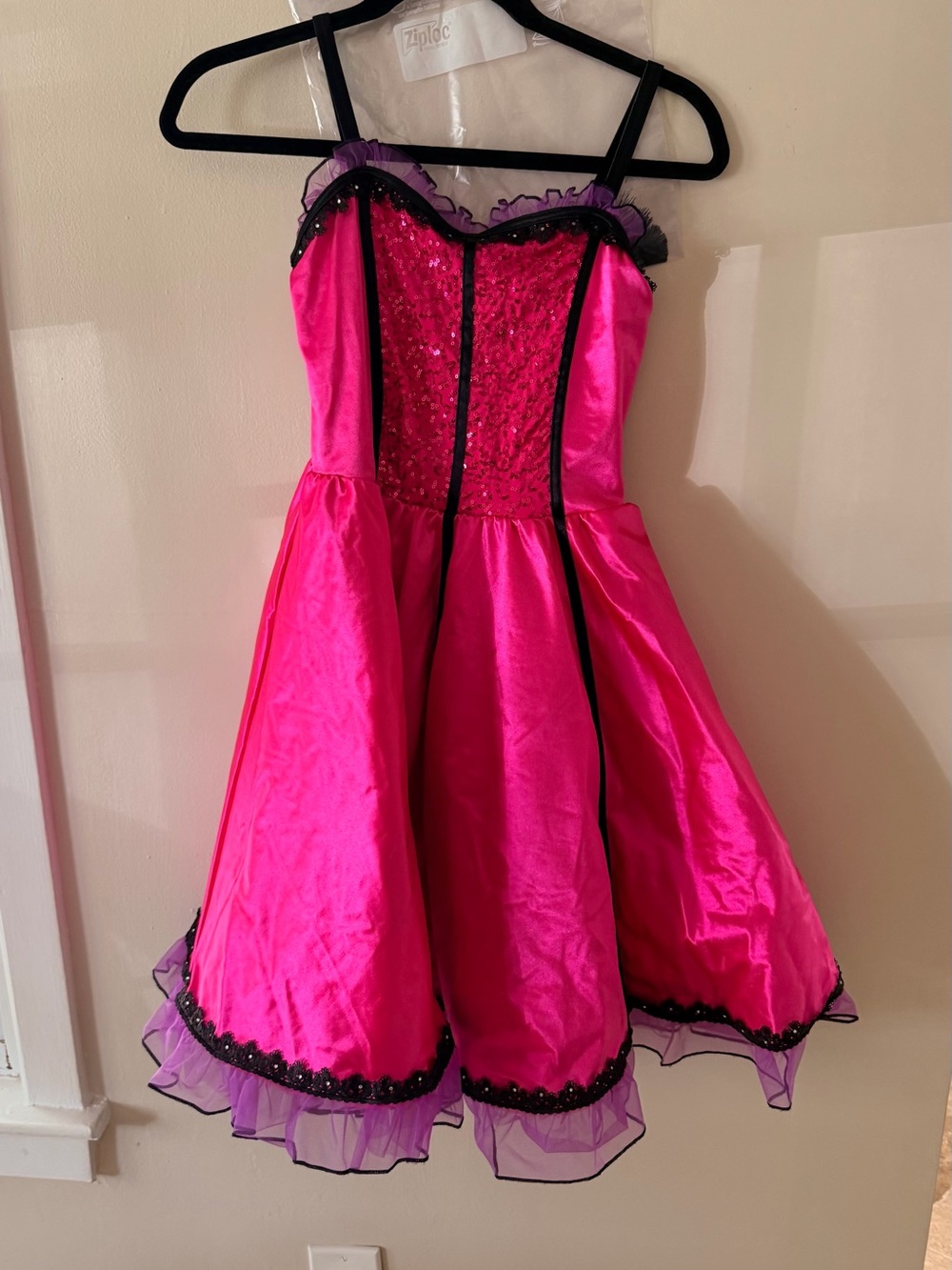 Weissman Dance Costume Hot Pink Can Can Moulin Rouge LC